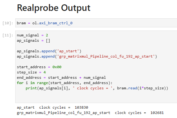 <RealProbe Output>